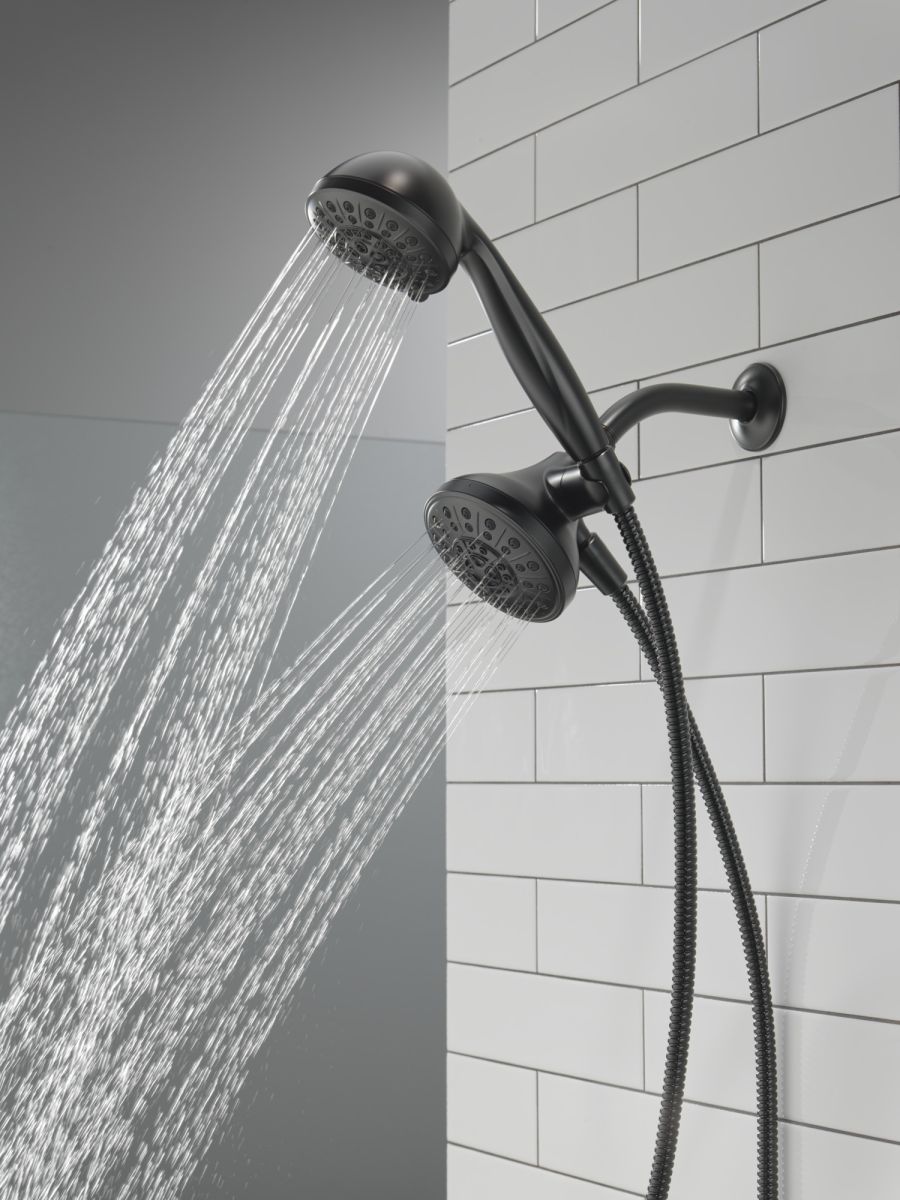 DELTA Universal Showering Components 5 function Combo Pack with Anywhere Mount — Matte Black