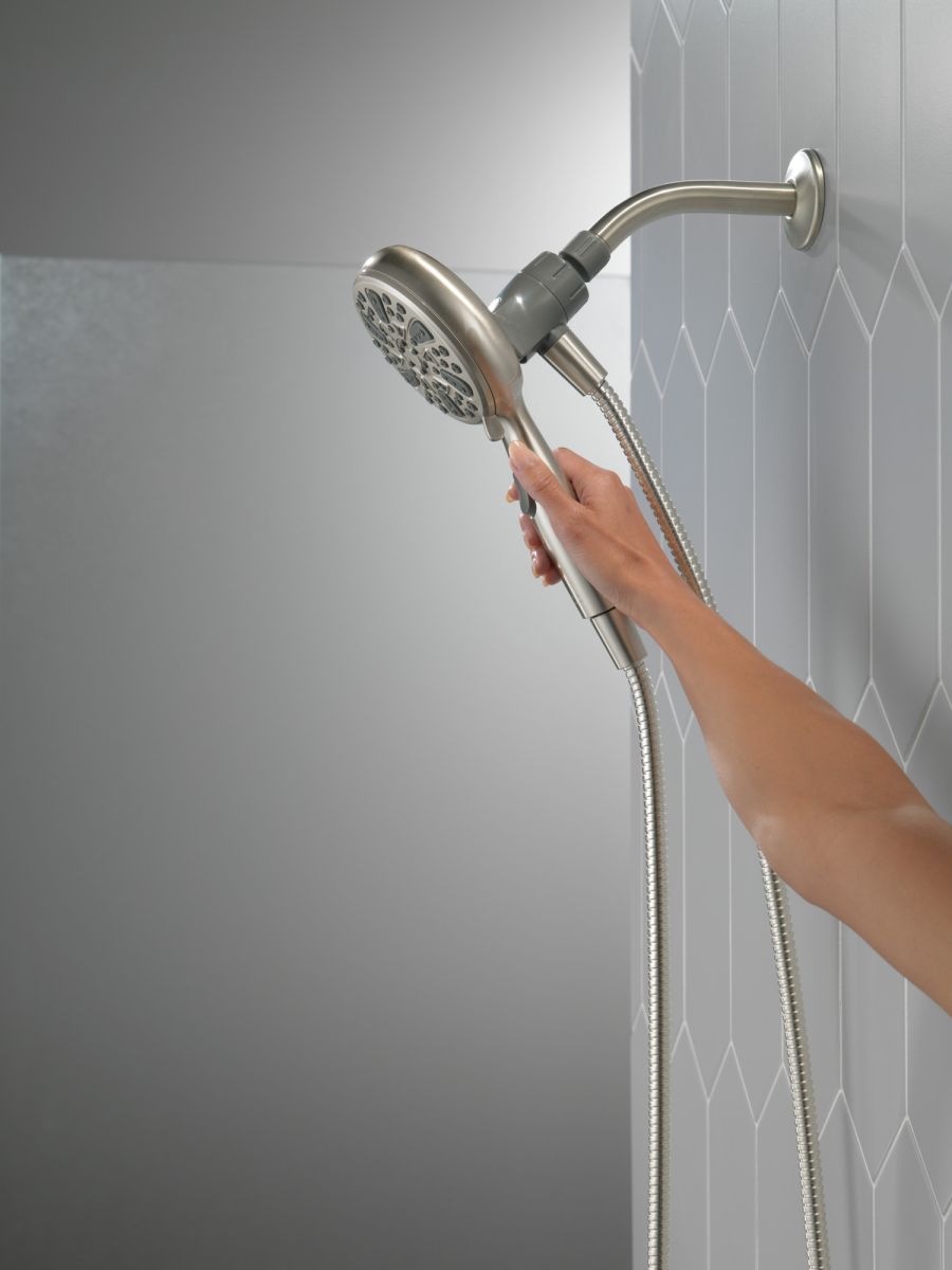 DELTA Universal Showering Components 6-Setting SureDock Magnetic Hand Shower — Satin Nickel