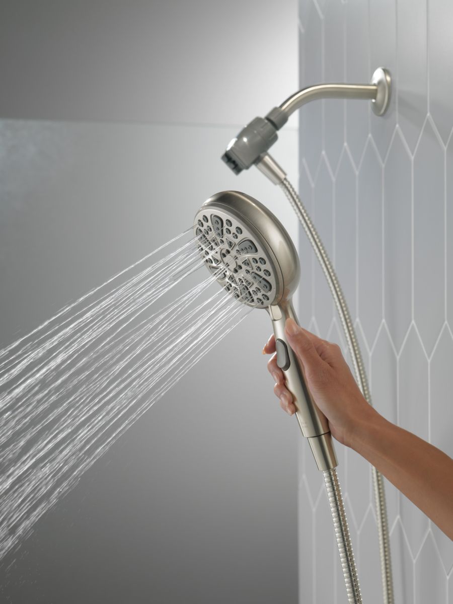 DELTA Universal Showering Components 6-Setting SureDock Magnetic Hand Shower — Satin Nickel