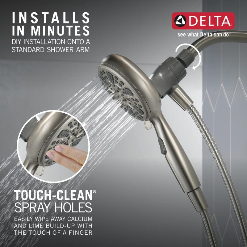 DELTA Universal Showering Components 6-Setting SureDock Magnetic Hand Shower — Satin Nickel