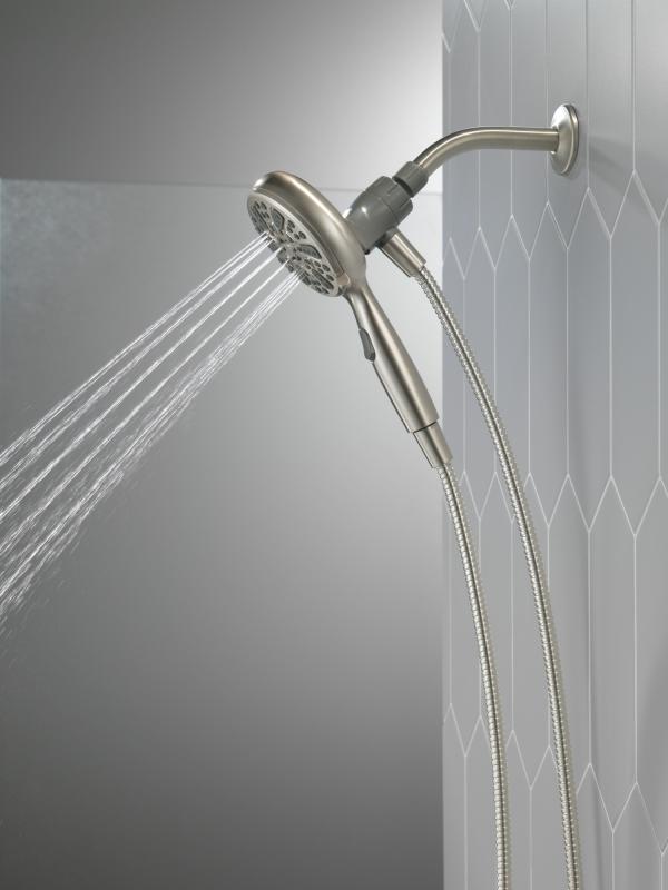 DELTA Universal Showering Components 6-Setting SureDock Magnetic Hand Shower — Satin Nickel