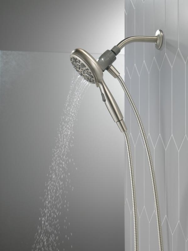 DELTA Universal Showering Components 6-Setting SureDock Magnetic Hand Shower — Satin Nickel