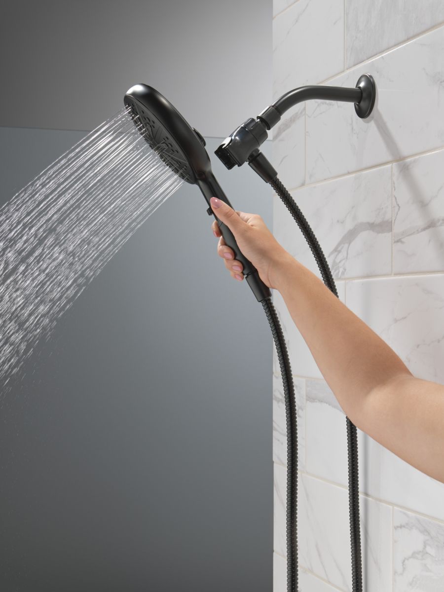 DELTA Universal Showering Components 6-Setting SureDock Magnetic Hand Shower — Matte Black