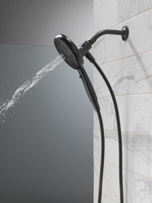 DELTA Universal Showering Components 6-Setting SureDock Magnetic Hand Shower — Matte Black