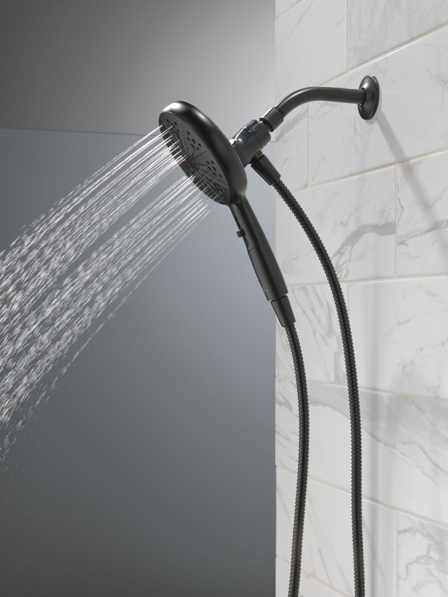 DELTA Universal Showering Components 6-Setting SureDock Magnetic Hand Shower — Matte Black
