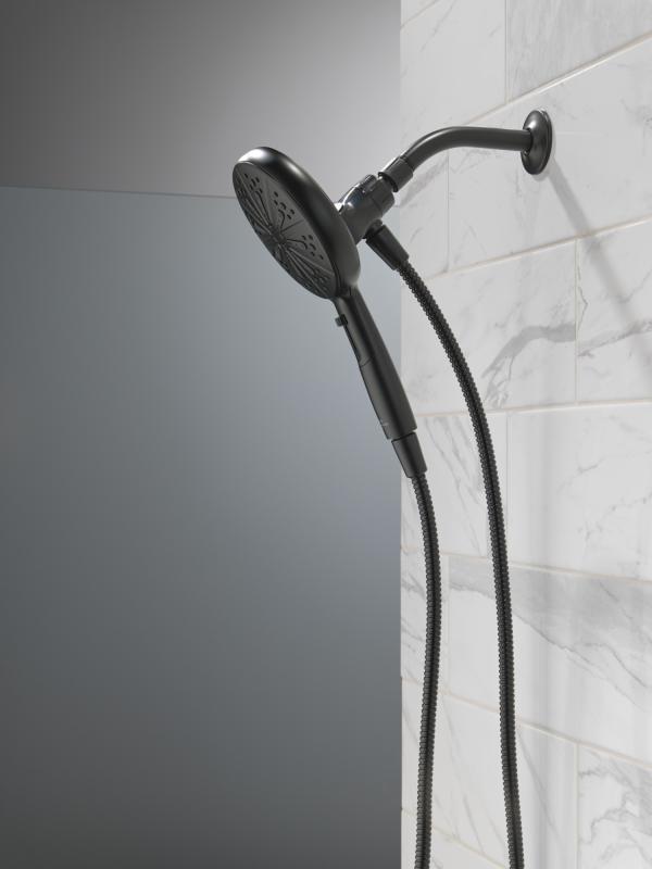 DELTA Universal Showering Components 6-Setting SureDock Magnetic Hand Shower — Matte Black