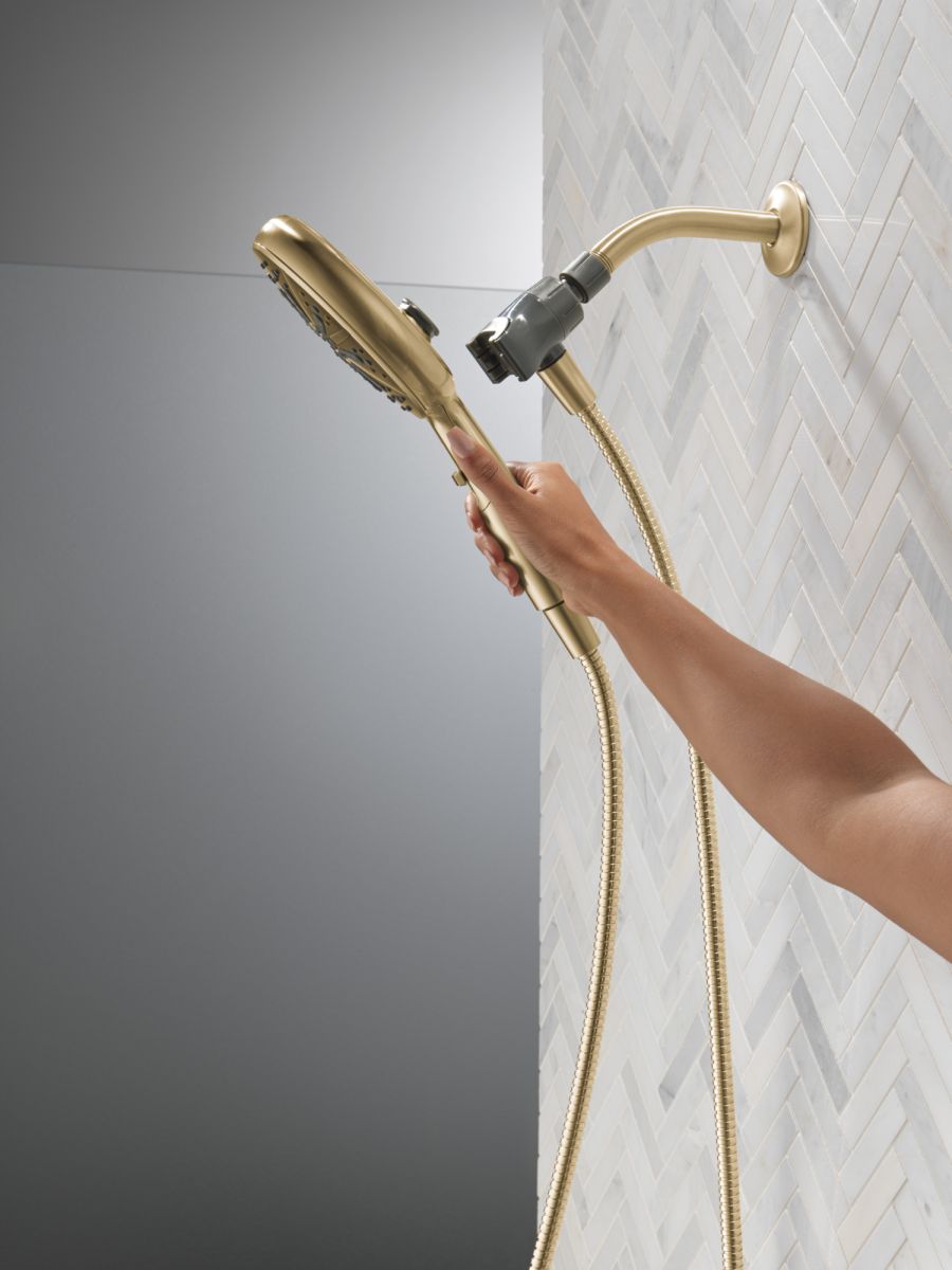 DELTA Universal Showering Components 6-Setting SureDock Magnetic Hand Shower — Champagne Bronze
