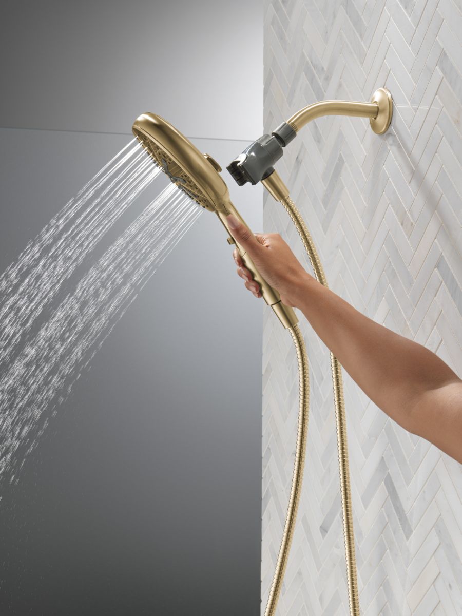 DELTA Universal Showering Components 6-Setting SureDock Magnetic Hand Shower — Champagne Bronze