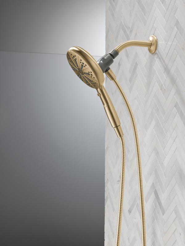 DELTA Universal Showering Components 6-Setting SureDock Magnetic Hand Shower — Champagne Bronze