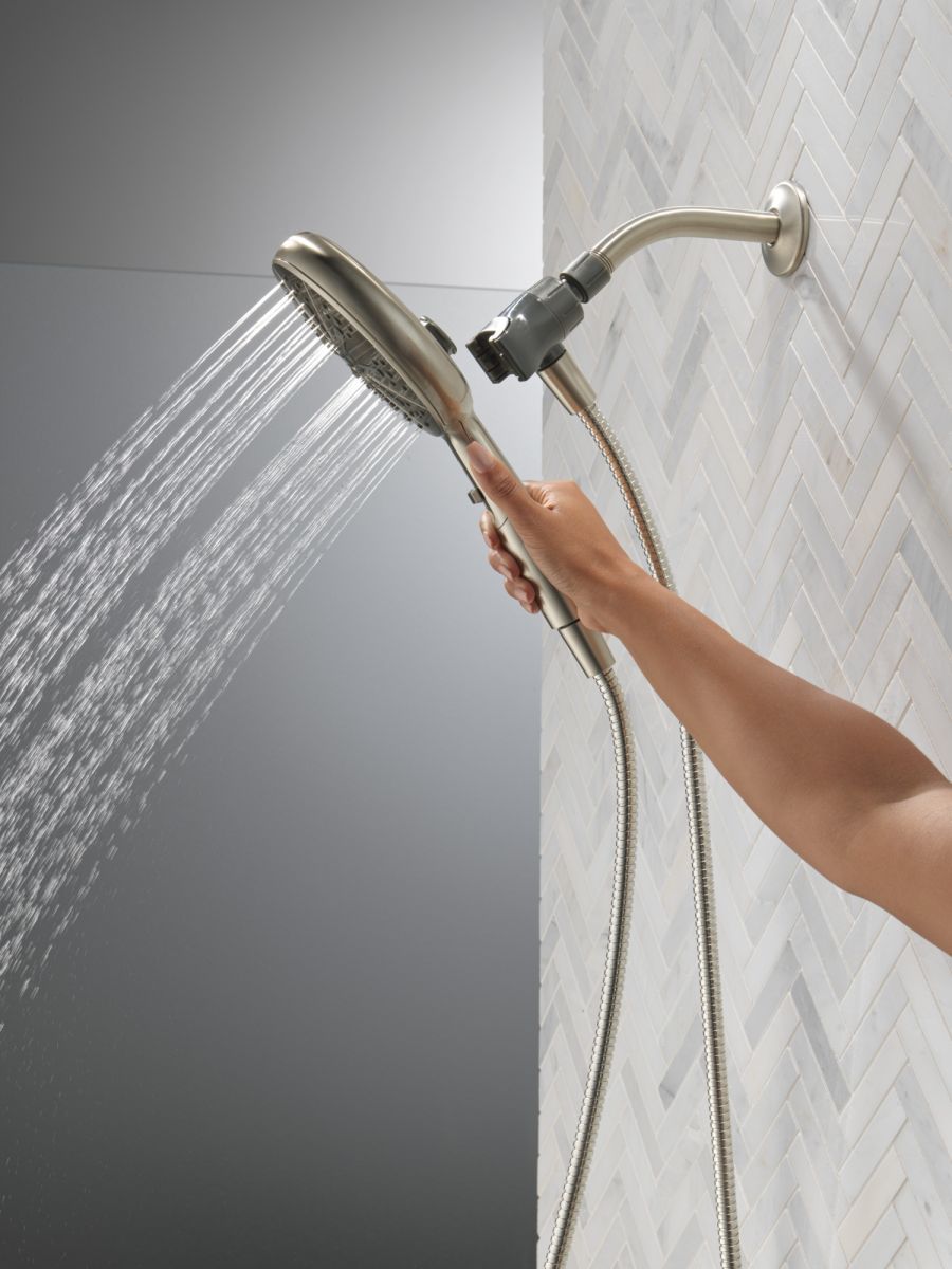 DELTA Universal Showering Components 6-Setting SureDock Magnetic Hand Shower — Spotshield Brushed Nickel