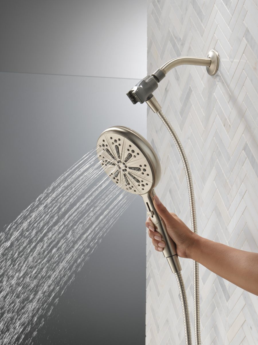 DELTA Universal Showering Components 6-Setting SureDock Magnetic Hand Shower — Spotshield Brushed Nickel