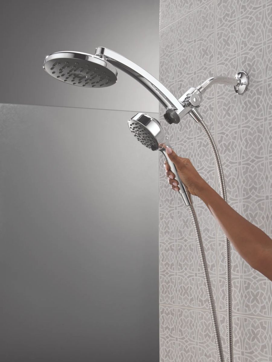 DELTA Universal Showering Components PivotPro 3-in-1 Combination Shower with TouchClean Spray Face — Chrome