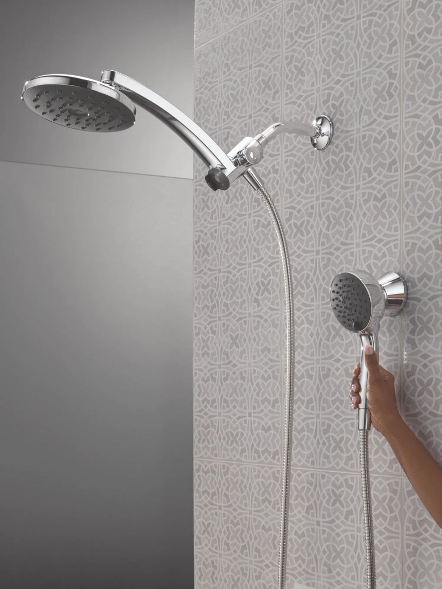 DELTA Universal Showering Components PivotPro 3-in-1 Combination Shower with TouchClean Spray Face — Chrome