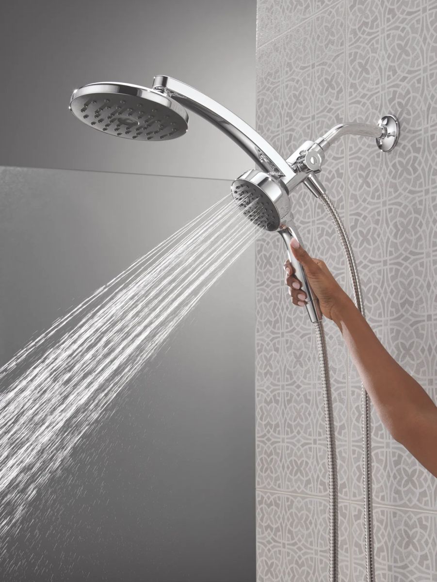 DELTA Universal Showering Components PivotPro 3-in-1 Combination Shower with TouchClean Spray Face — Chrome