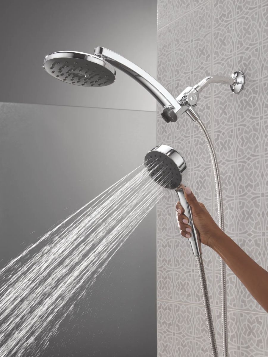 DELTA Universal Showering Components PivotPro 3-in-1 Combination Shower with TouchClean Spray Face — Chrome