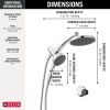 DELTA Universal Showering Components PivotPro 3-in-1 Combination Shower with TouchClean Spray Face — Chrome