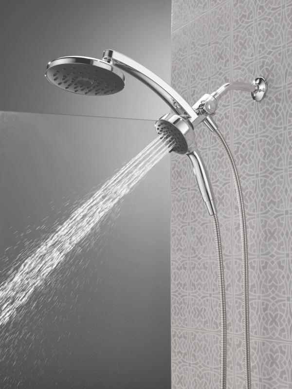 DELTA Universal Showering Components PivotPro 3-in-1 Combination Shower with TouchClean Spray Face — Chrome