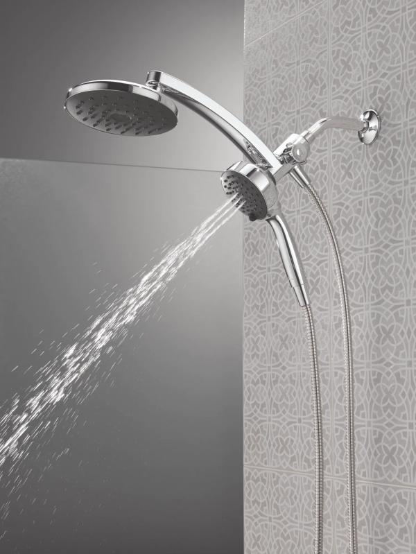DELTA Universal Showering Components PivotPro 3-in-1 Combination Shower with TouchClean Spray Face — Chrome