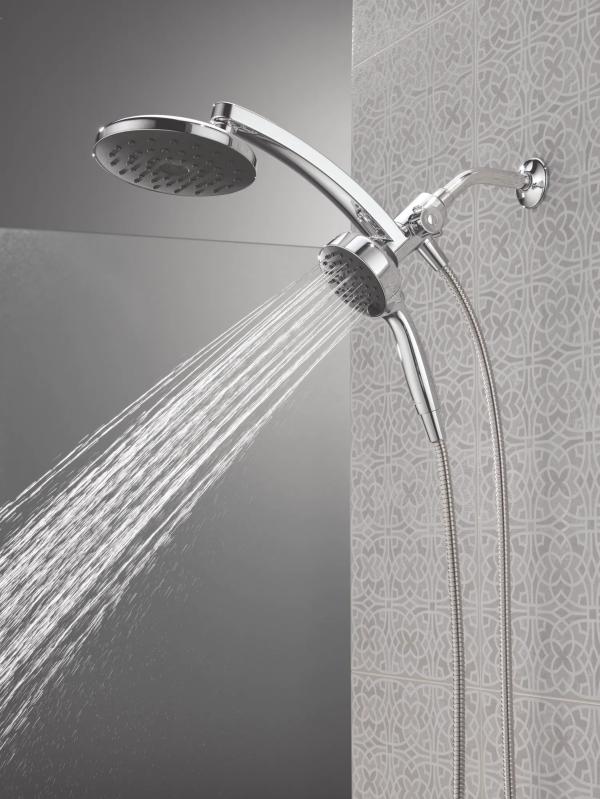 DELTA Universal Showering Components PivotPro 3-in-1 Combination Shower with TouchClean Spray Face — Chrome