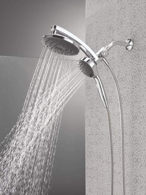 DELTA Universal Showering Components PivotPro 3-in-1 Combination Shower with TouchClean Spray Face — Chrome
