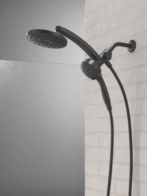 DELTA Universal Showering Components PivotPro 3-in-1 Combination Shower with TouchClean Spray Face — Matte Black