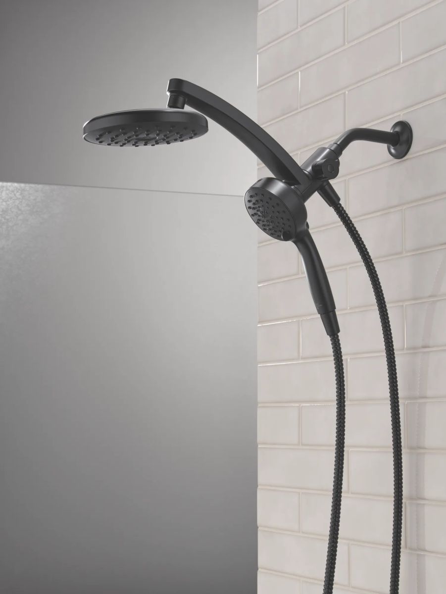 DELTA Universal Showering Components PivotPro 3-in-1 Combination Shower with TouchClean Spray Face — Matte Black