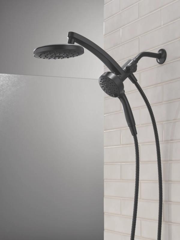 DELTA Universal Showering Components PivotPro 3-in-1 Combination Shower with TouchClean Spray Face — Matte Black