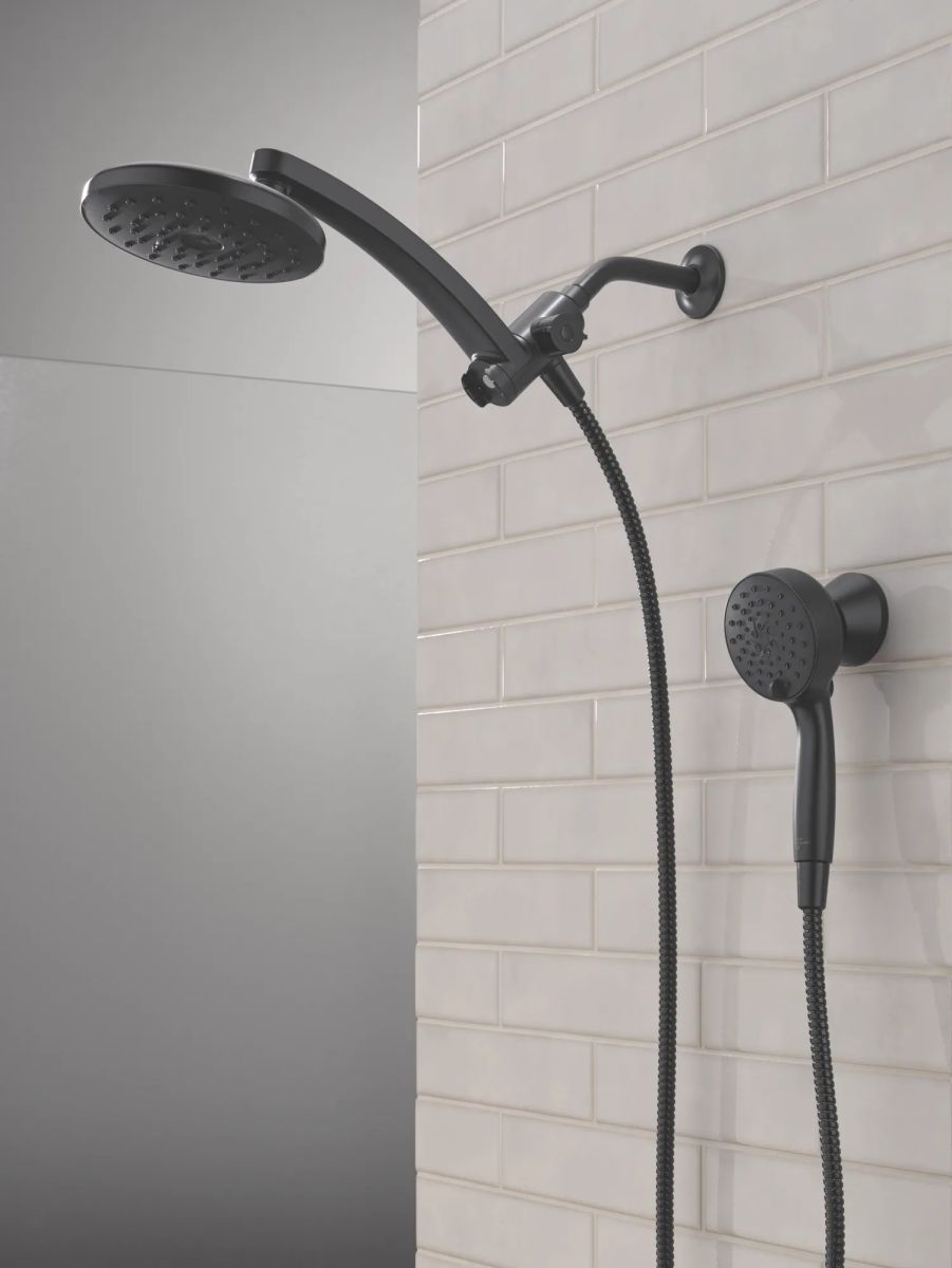 DELTA Universal Showering Components PivotPro 3-in-1 Combination Shower with TouchClean Spray Face — Matte Black