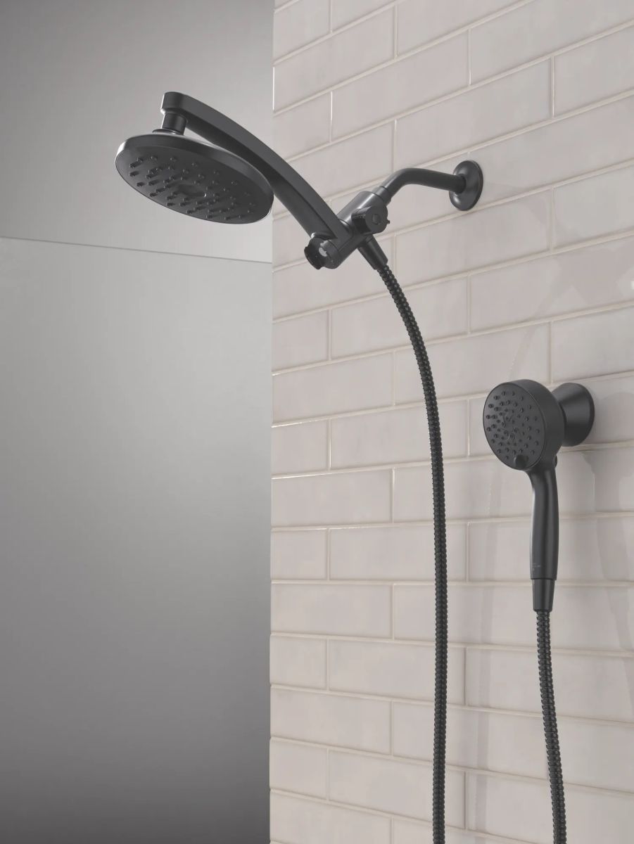 DELTA Universal Showering Components PivotPro 3-in-1 Combination Shower with TouchClean Spray Face — Matte Black