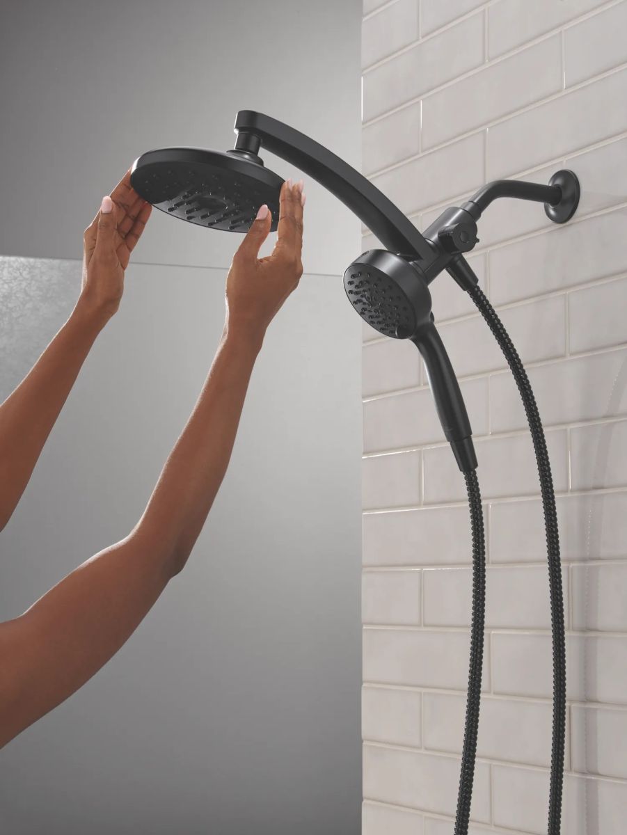 DELTA Universal Showering Components PivotPro 3-in-1 Combination Shower with TouchClean Spray Face — Matte Black