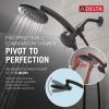 DELTA Universal Showering Components PivotPro 3-in-1 Combination Shower with TouchClean Spray Face — Matte Black