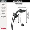 DELTA Universal Showering Components PivotPro 3-in-1 Combination Shower with TouchClean Spray Face — Matte Black