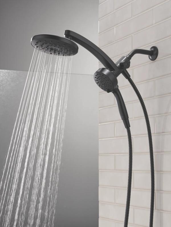 DELTA Universal Showering Components PivotPro 3-in-1 Combination Shower with TouchClean Spray Face — Matte Black