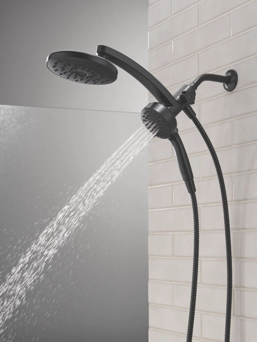 DELTA Universal Showering Components PivotPro 3-in-1 Combination Shower with TouchClean Spray Face — Matte Black