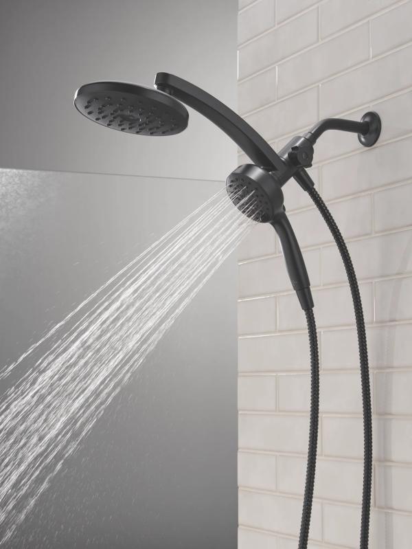 DELTA Universal Showering Components PivotPro 3-in-1 Combination Shower with TouchClean Spray Face — Matte Black