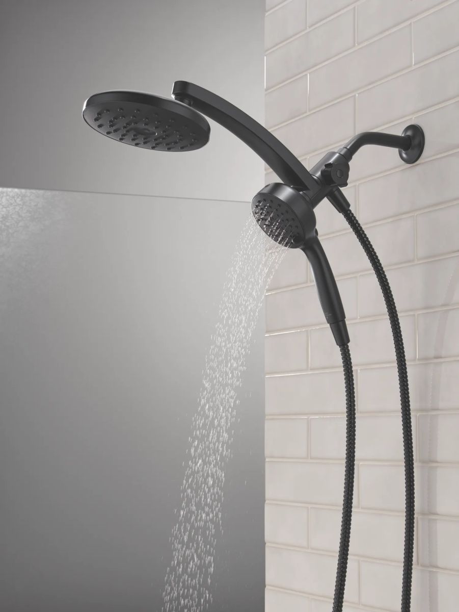 DELTA Universal Showering Components PivotPro 3-in-1 Combination Shower with TouchClean Spray Face — Matte Black
