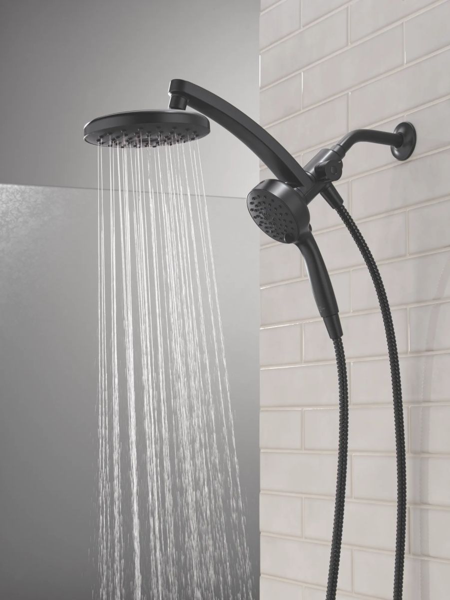 DELTA Universal Showering Components PivotPro 3-in-1 Combination Shower with TouchClean Spray Face — Matte Black