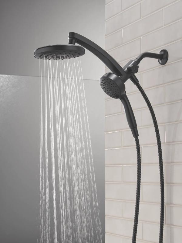 DELTA Universal Showering Components PivotPro 3-in-1 Combination Shower with TouchClean Spray Face — Matte Black