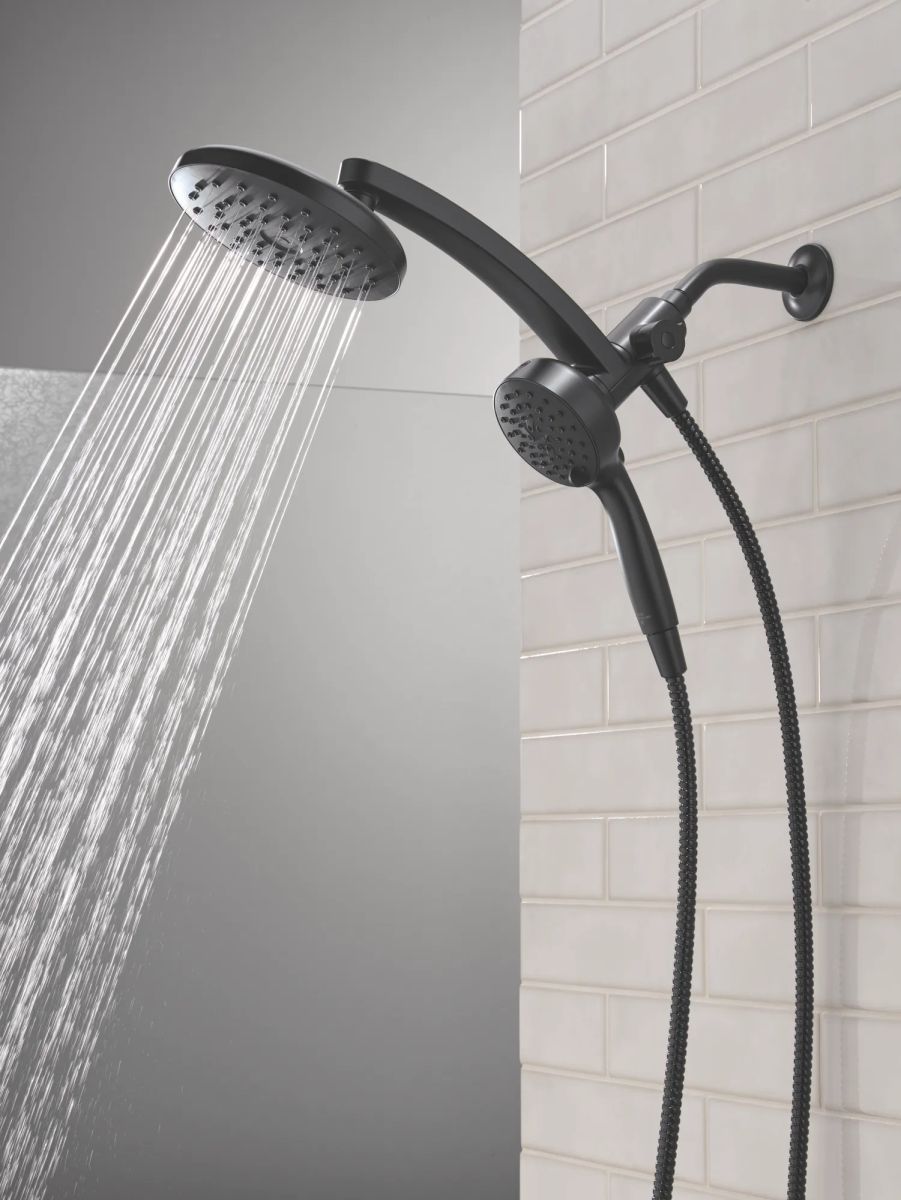 DELTA Universal Showering Components PivotPro 3-in-1 Combination Shower with TouchClean Spray Face — Matte Black