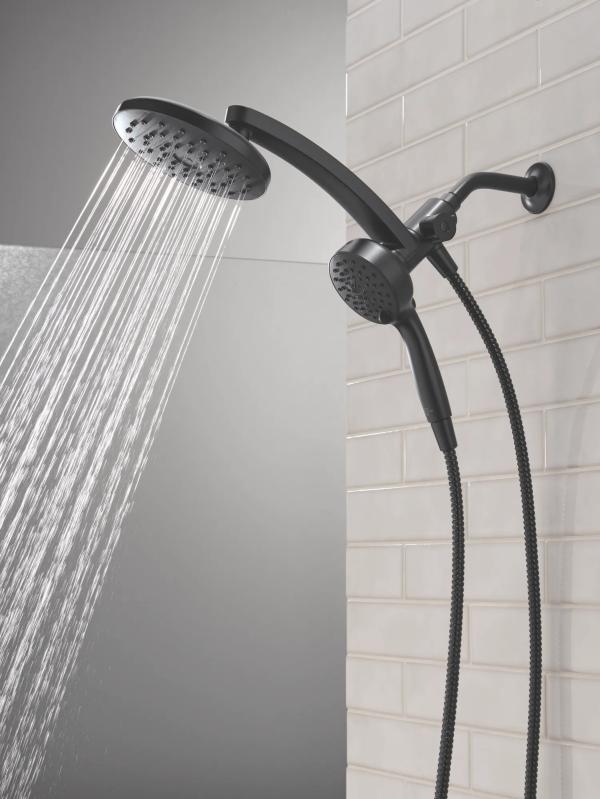 DELTA Universal Showering Components PivotPro 3-in-1 Combination Shower with TouchClean Spray Face — Matte Black