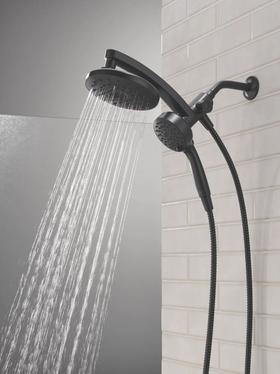 DELTA Universal Showering Components PivotPro 3-in-1 Combination Shower with TouchClean Spray Face — Matte Black