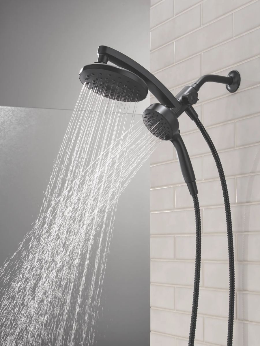 DELTA Universal Showering Components PivotPro 3-in-1 Combination Shower with TouchClean Spray Face — Matte Black