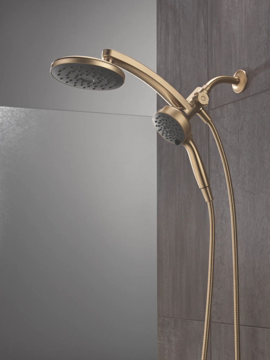 DELTA Universal Showering Components PivotPro 3-in-1 Combination Shower with TouchClean Spray Face — Champagne Bronze