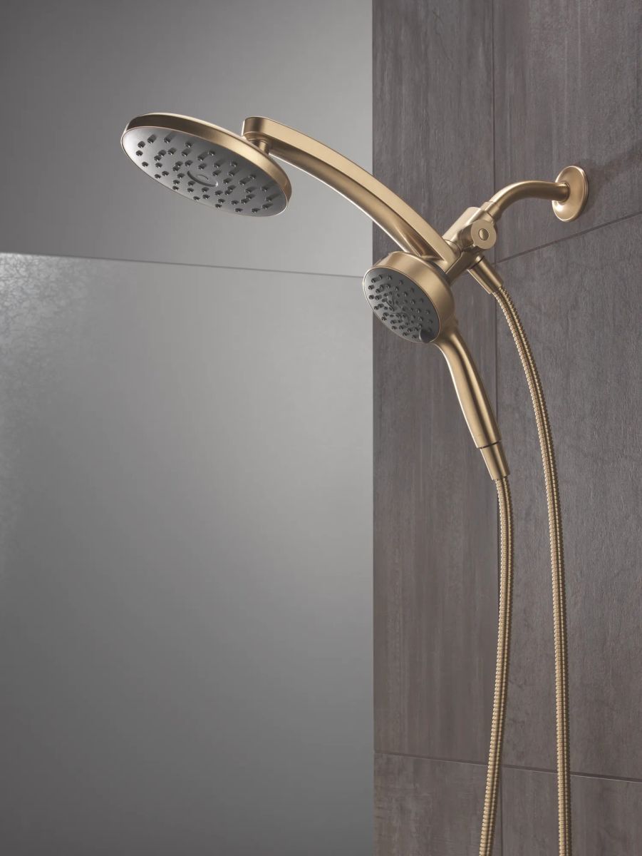 DELTA Universal Showering Components PivotPro 3-in-1 Combination Shower with TouchClean Spray Face — Champagne Bronze