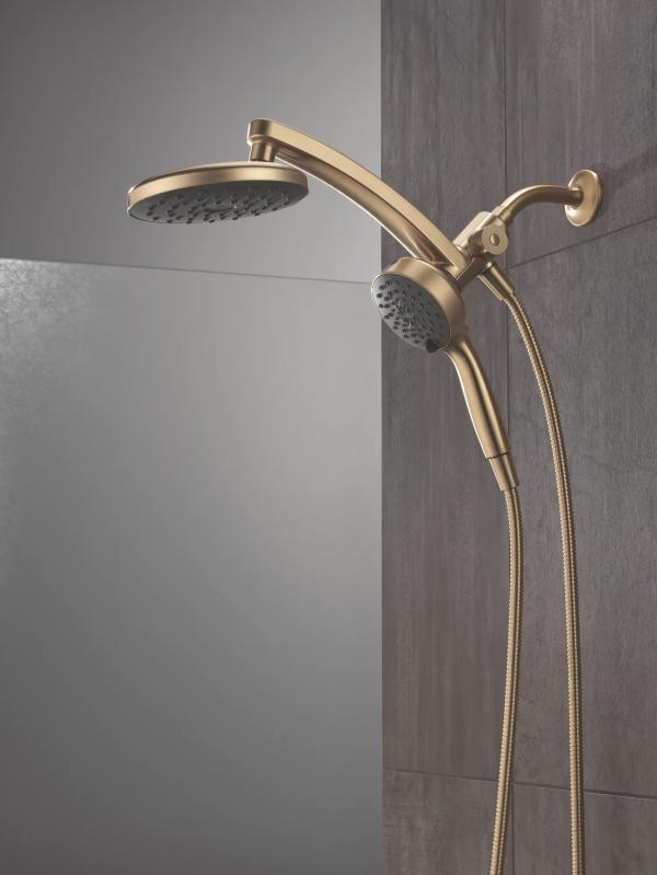 DELTA Universal Showering Components PivotPro 3-in-1 Combination Shower with TouchClean Spray Face — Champagne Bronze