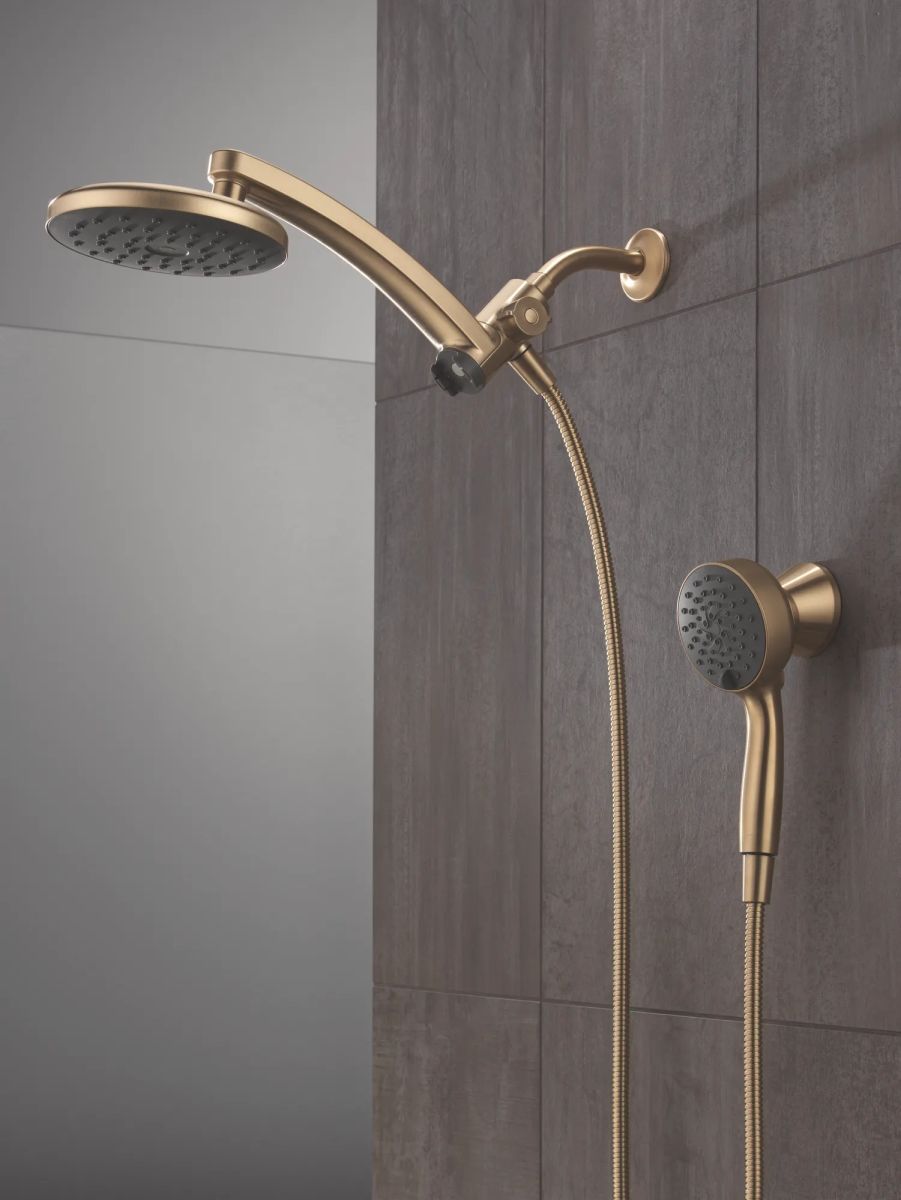 DELTA Universal Showering Components PivotPro 3-in-1 Combination Shower with TouchClean Spray Face — Champagne Bronze