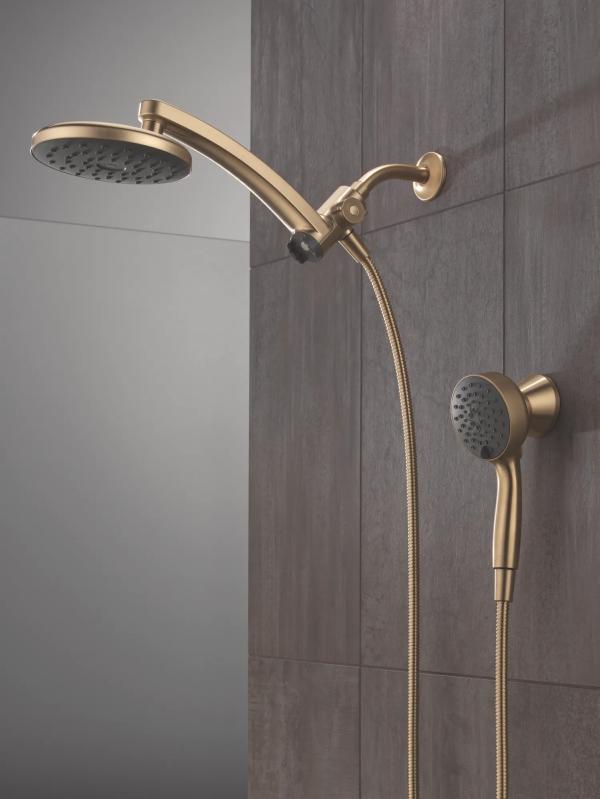 DELTA Universal Showering Components PivotPro 3-in-1 Combination Shower with TouchClean Spray Face — Champagne Bronze