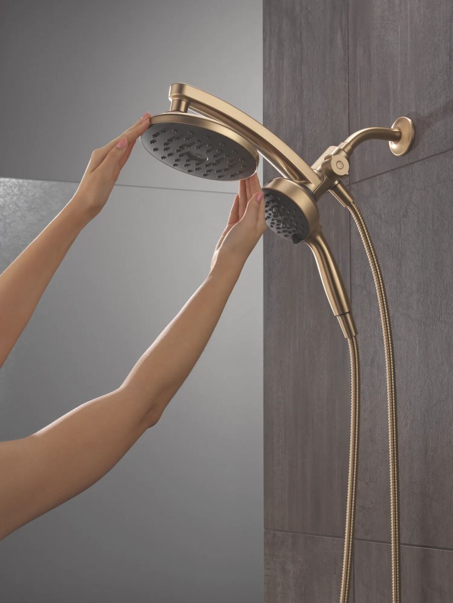 DELTA Universal Showering Components PivotPro 3-in-1 Combination Shower with TouchClean Spray Face — Champagne Bronze