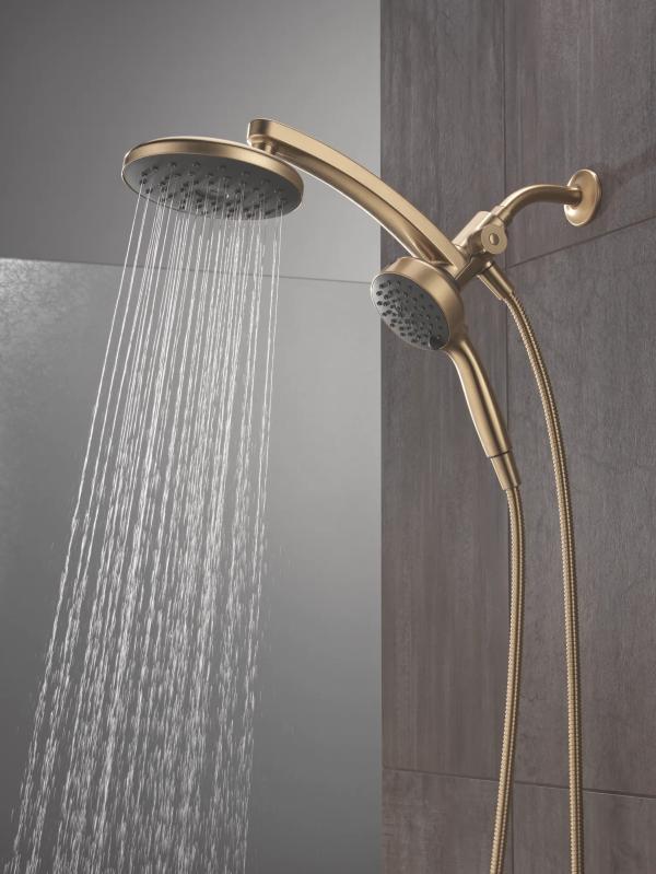 DELTA Universal Showering Components PivotPro 3-in-1 Combination Shower with TouchClean Spray Face — Champagne Bronze