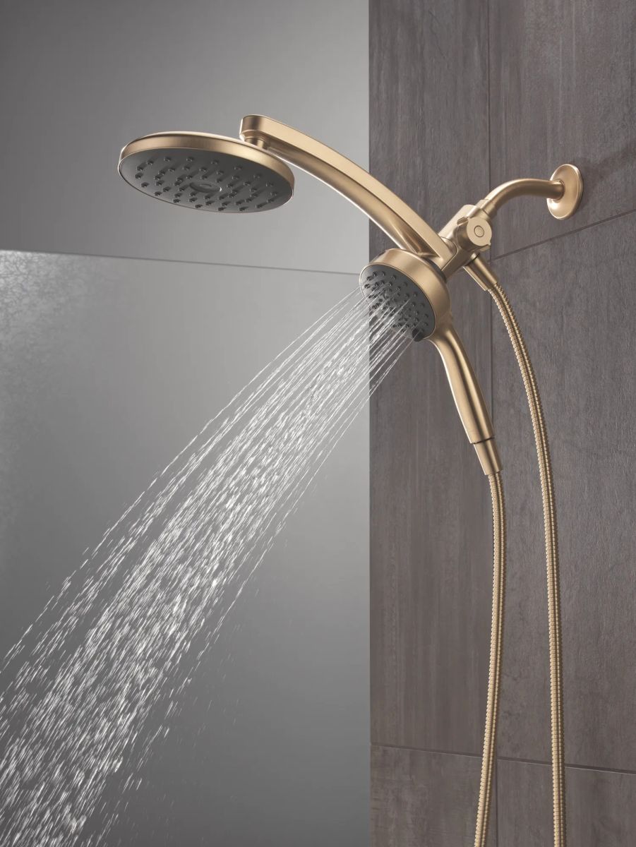 DELTA Universal Showering Components PivotPro 3-in-1 Combination Shower with TouchClean Spray Face — Champagne Bronze